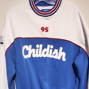 CHILDISH SZ M UNISEX LN RETRO CHICKEN SHOP INSPIRED SWEATSHIRT EMBROIDERED LN